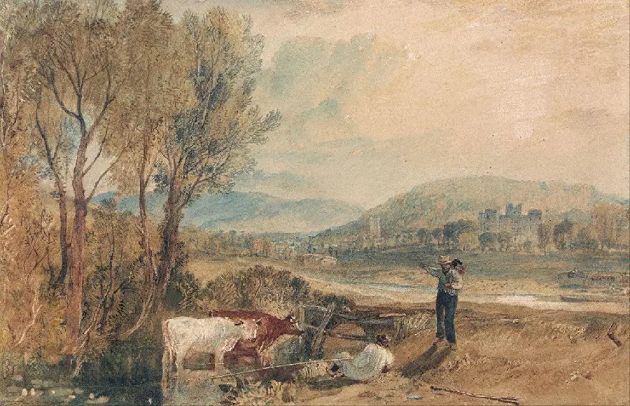 Download the stock photo of a conceptual painting of beautiful nature by William Turner