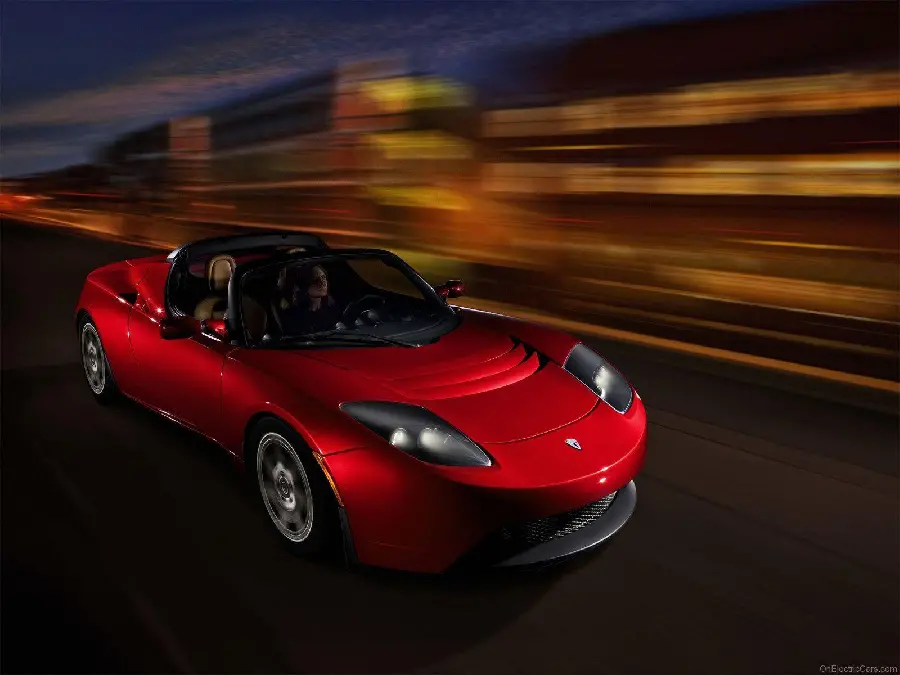 Download a photo of a red electric car with full HD quality for the background and profile of car lovers