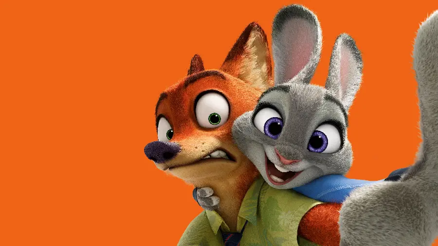 Download a cartoon screen photo with the image of a police rabbit in the Zootopia animation 8K