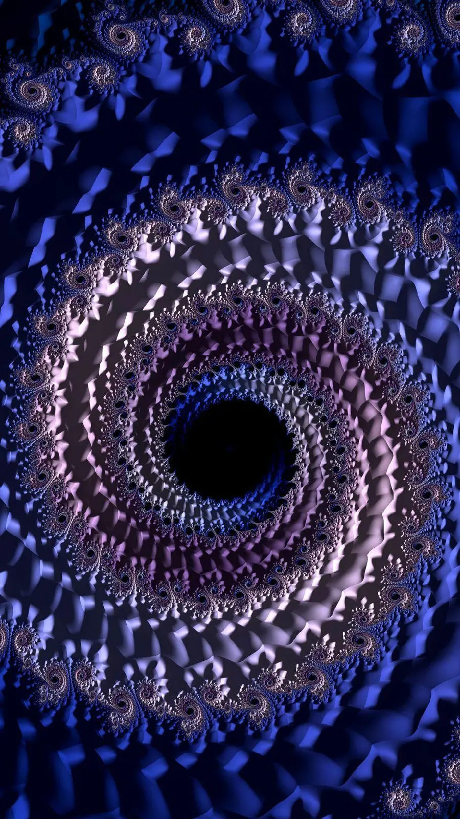 Fractal wallpaper resembling the solar system for iPhone