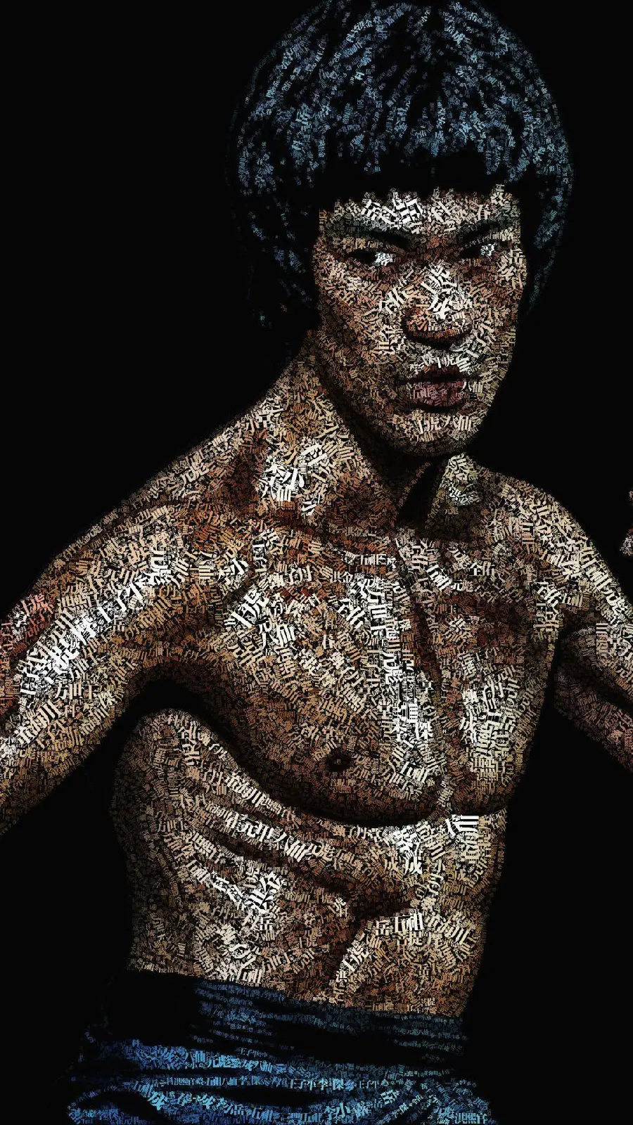 Artistic image of Bruce Lee, martial arts master