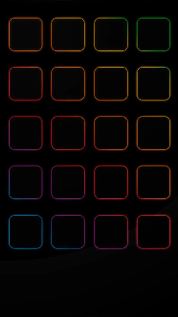 Black theme background image with colored round squares for the iPhone keyboard