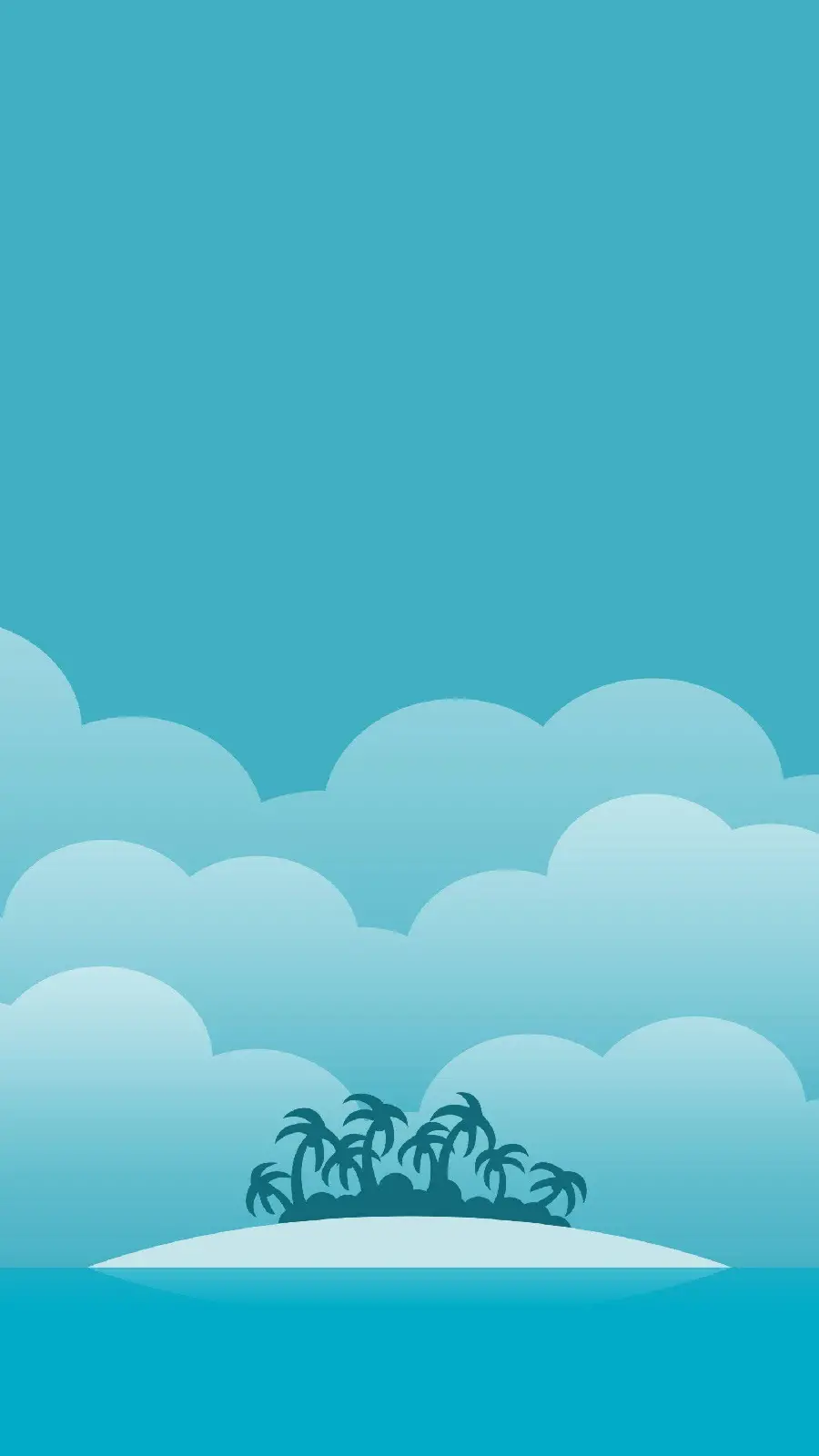 Minimal computer graphics island and cloud and blue sky design wallpaper
