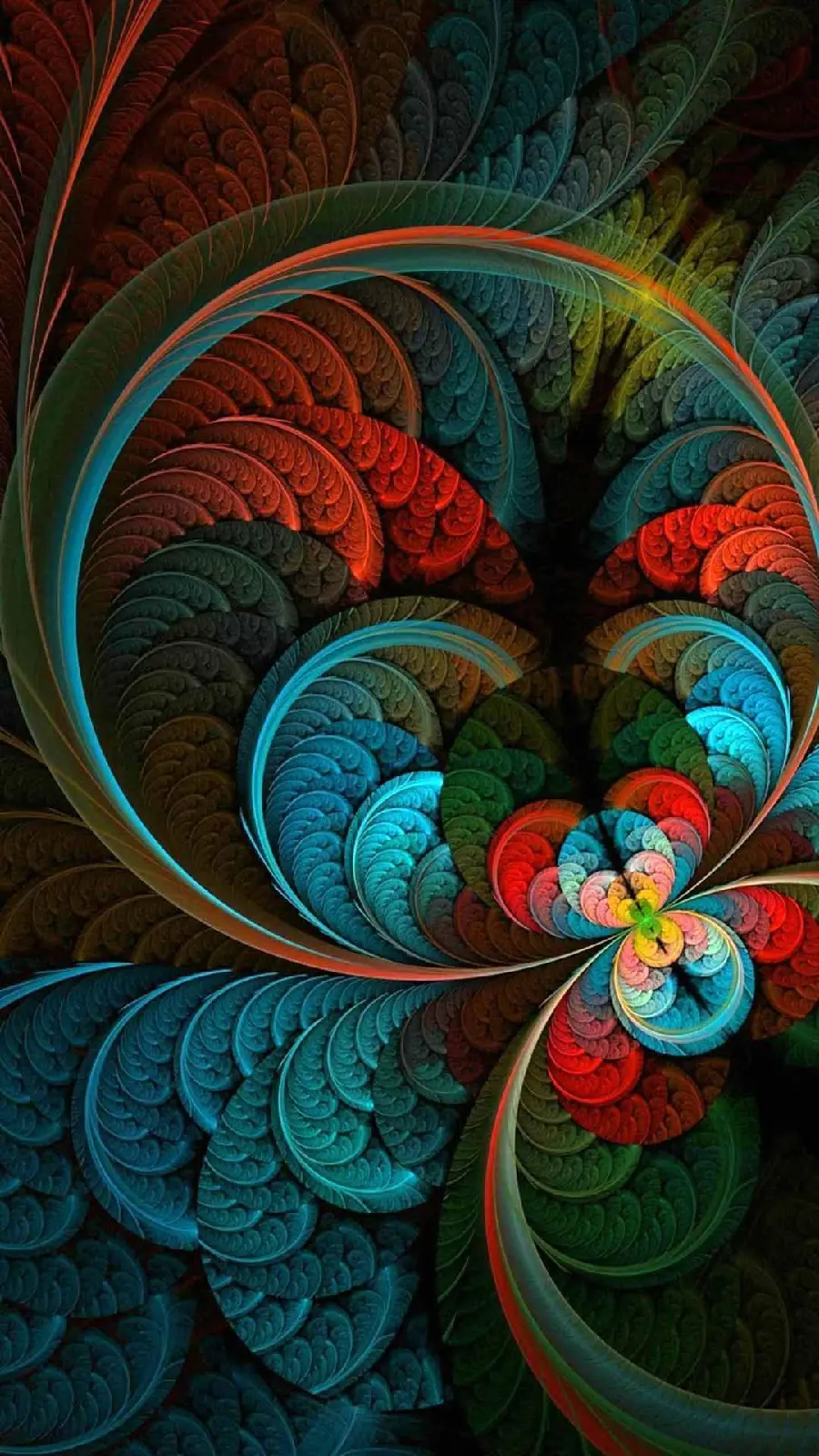 Thousand Color Fractal Wallpaper Made by Digital Art