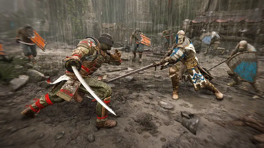 4k animated image of a samurai duel 