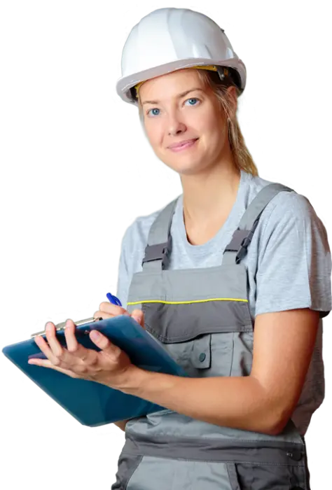 Download real photo of a female electrical engineer in PNG format without wallpaper