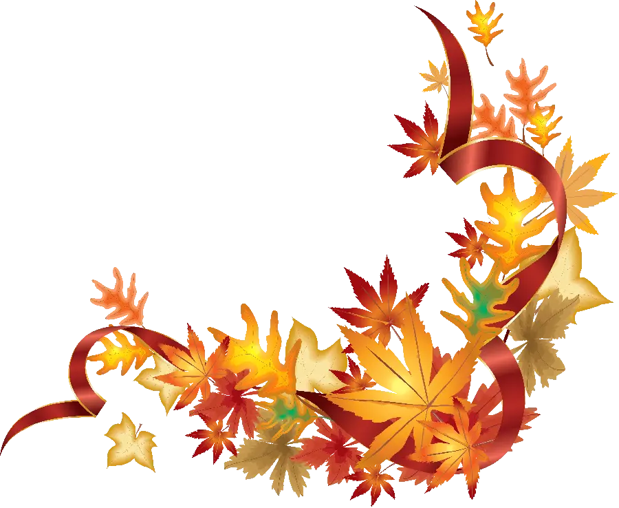 Download the cutout PNG image of autumn leaves