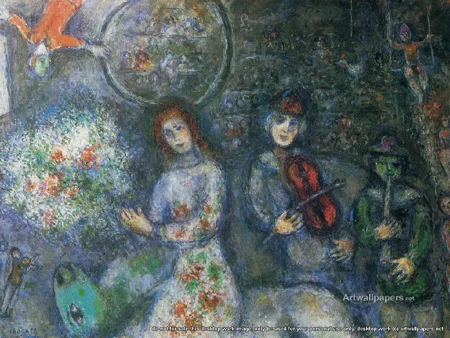 Photo of a painting by Marc Chagall, the famous French-Russian painter and illustrator
