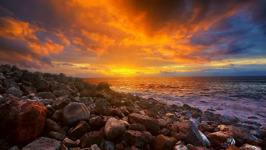 Amazing image The beautiful and beautiful rocky coast of the Adriatic Sea at sunset 