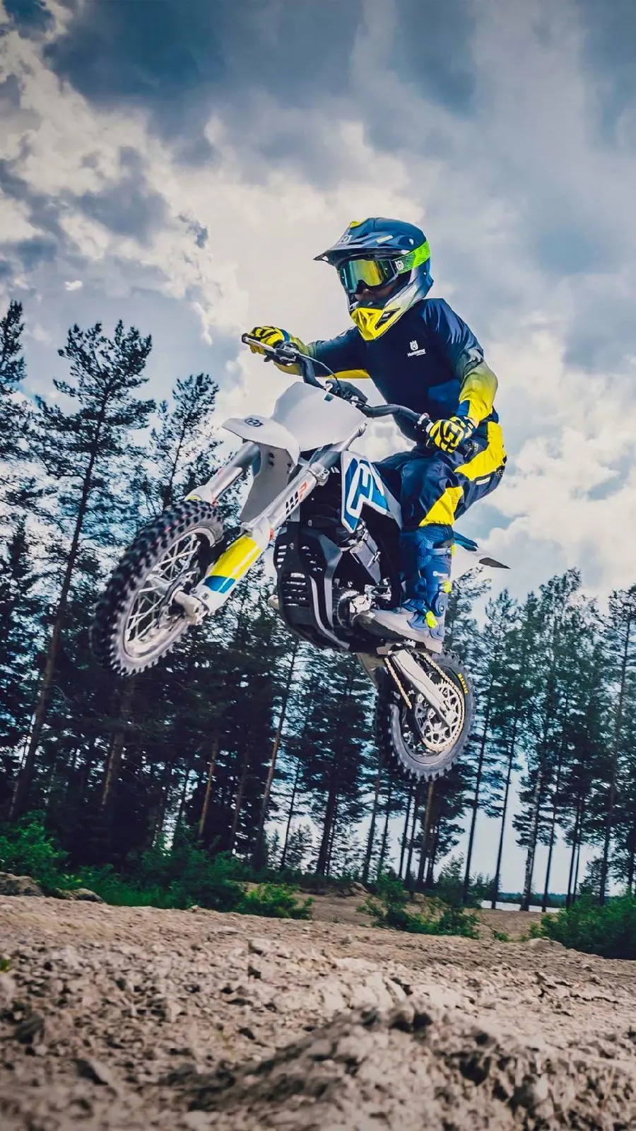 Offroad and forest motorcycle photo with a Yamaha motocross