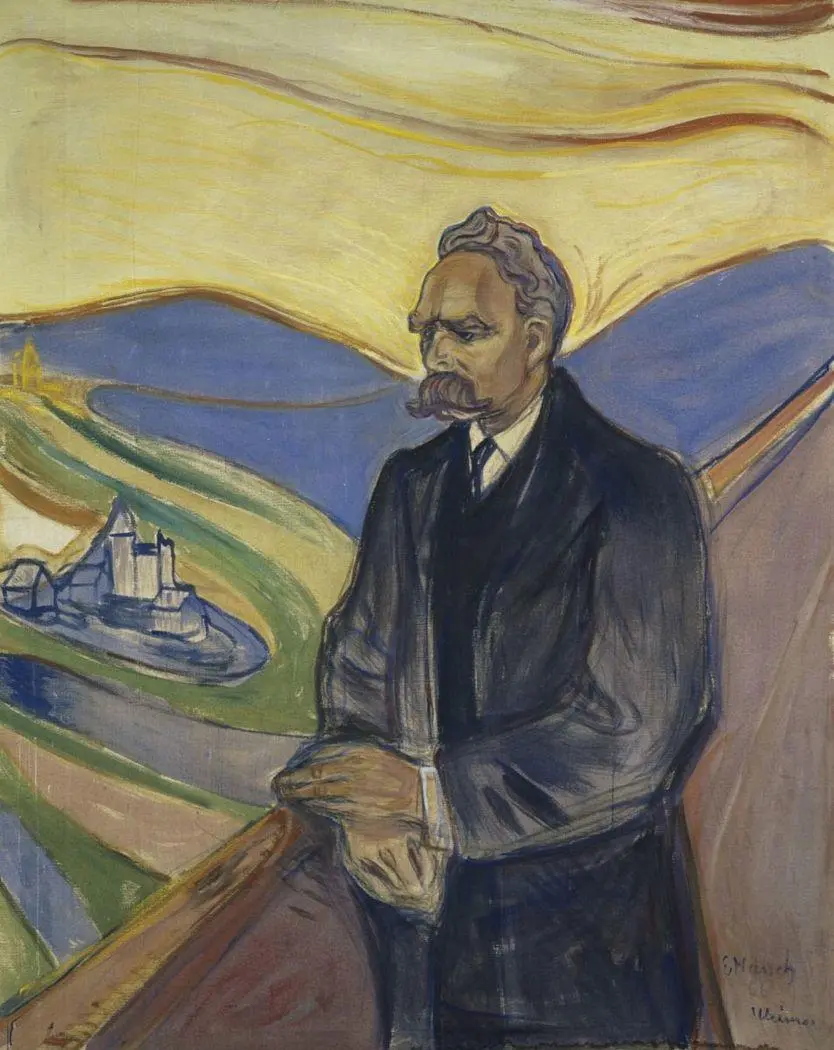A picture of a painting by Friedrich Nietzsche by Edvard Munch 