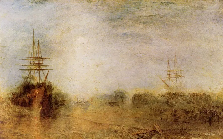 Artistic wallpaper of the works of the famous English painter William Turner 