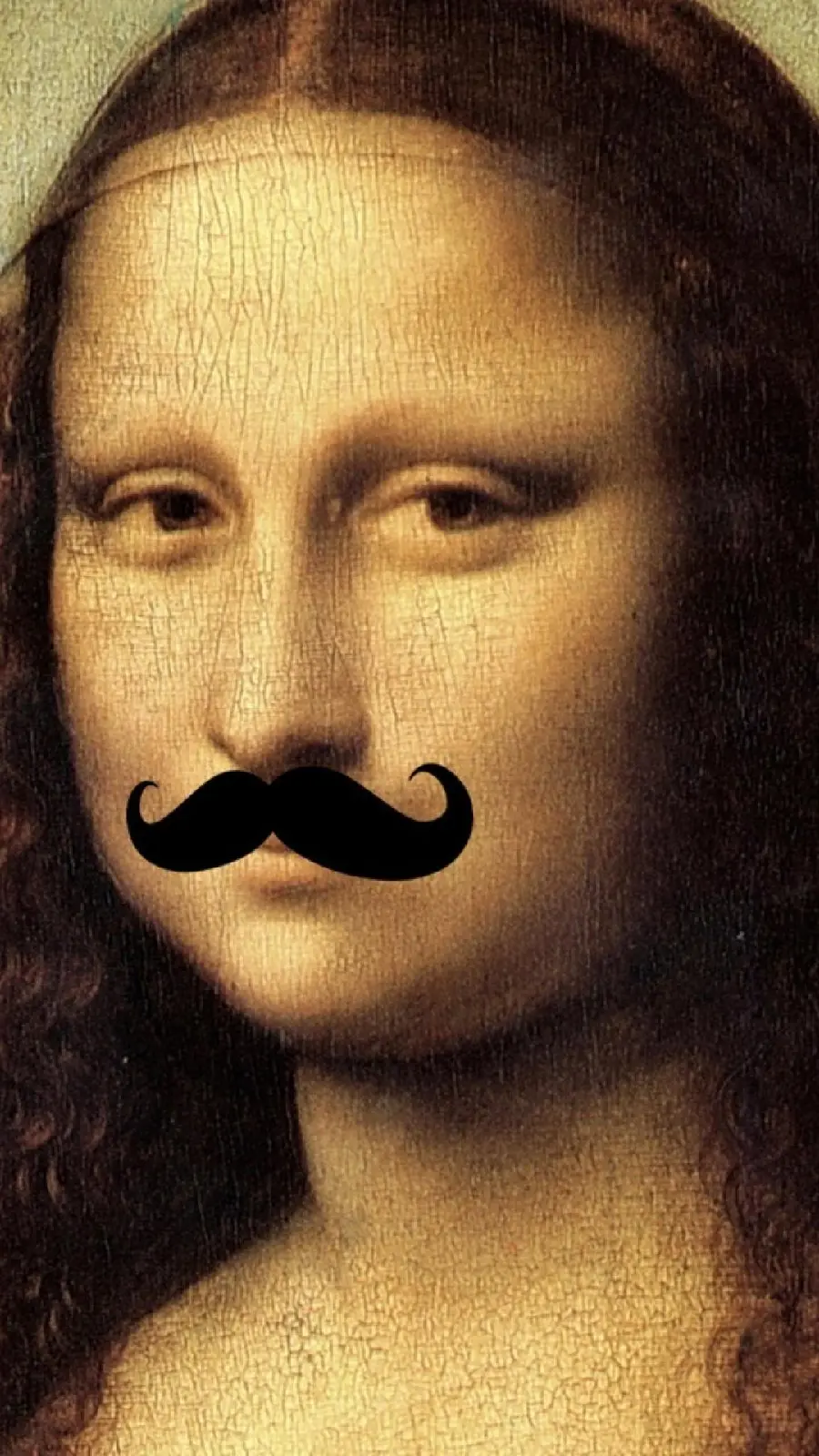 Edited photo of Mona Lisa with a funny and fun mustache with the highest quality