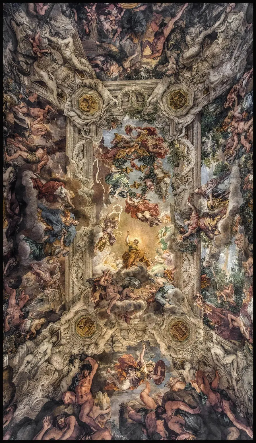 Stock photo of a Renaissance conceptual painting with precise details and intricate designs