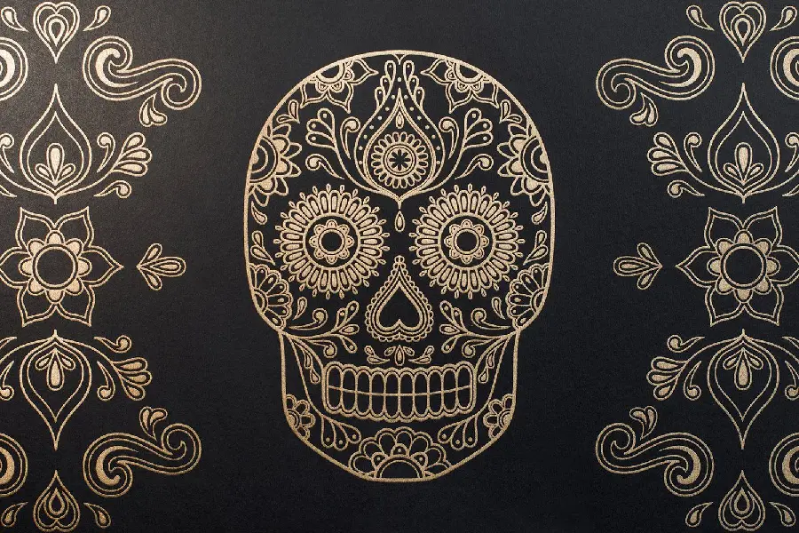 Graphic design of a regular human skull pattern for phone and tablet wallpaper 