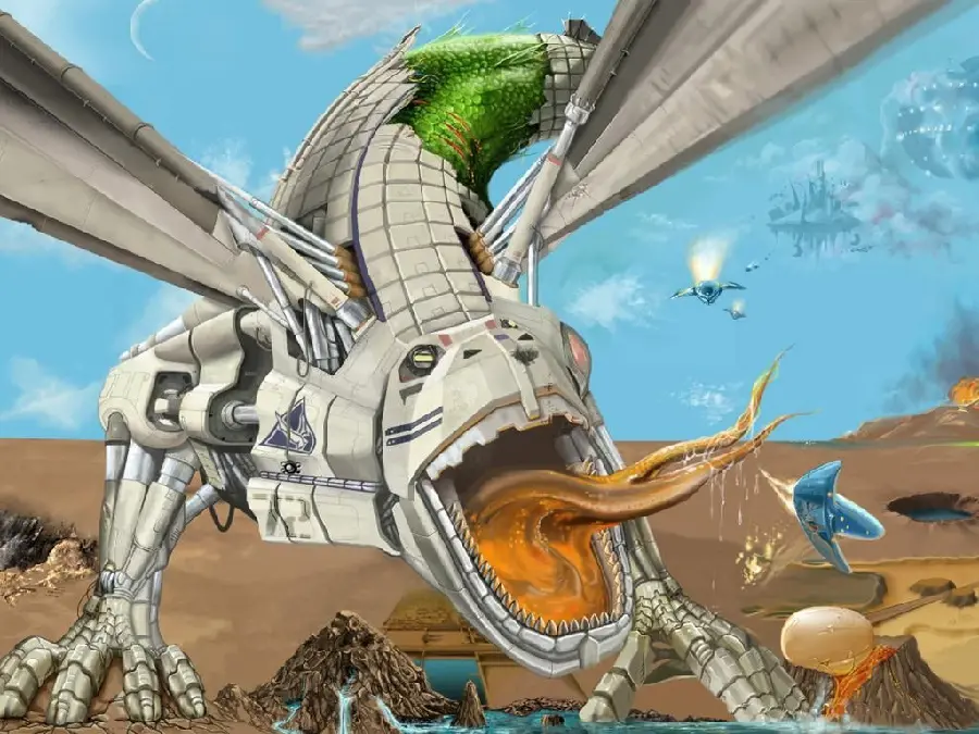 Interesting and spectacular graphic photo of a dragon under the sea 