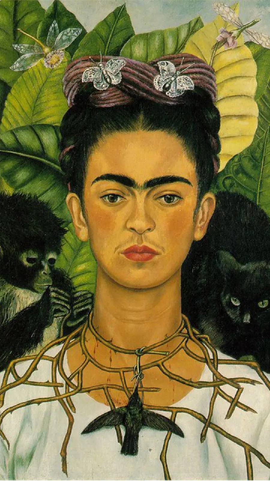 The most stylish and elegant portrait of the famous Frida Kahlo for the profile and background of the iPhone 