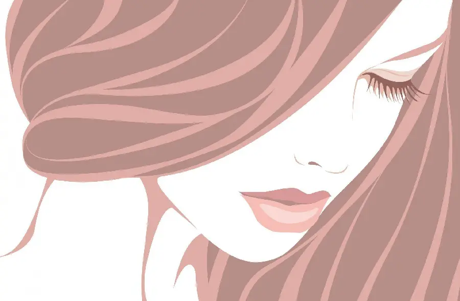 Graphic image of a girl with long and beautiful eyelashes suitable for advertising 