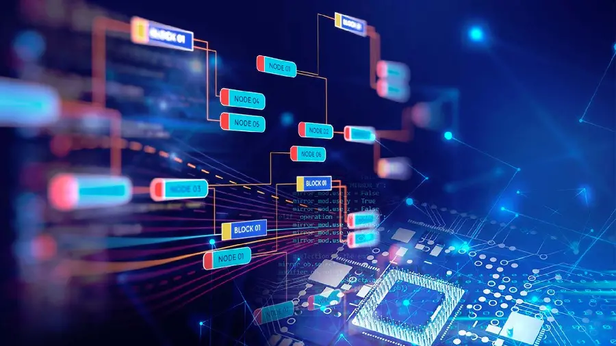 Image Special and beautiful graphics of the blockchain design for the profile