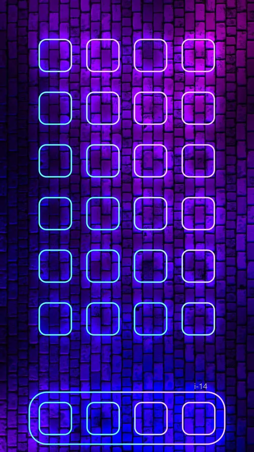 Wallpaper with purple square glowing lights for the iPhone 15
