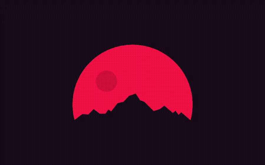Interesting minimalist style image with black background and red design 