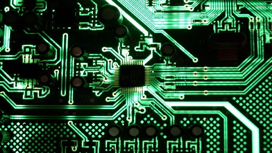 Printed Circuit Board Wallpaper and Assembled Electronic Components Electronic Accessories for Electrical Engineers Profile