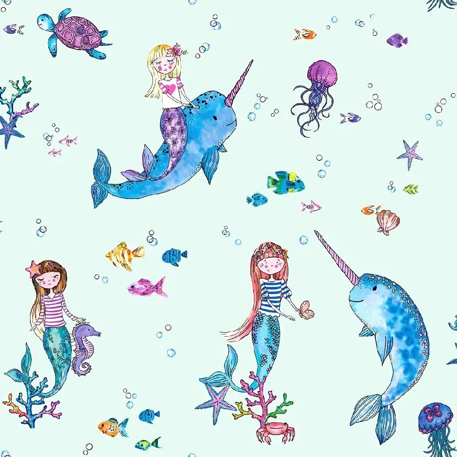 Beautiful and Cute Girly Wallpaper with Magical Mermaid Design