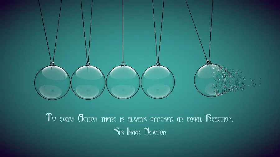 Special and spectacular photo of Newton's popular words with a simple background