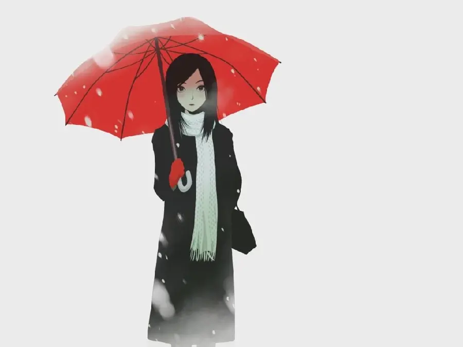 Anime-style snowman girl profile picture and background