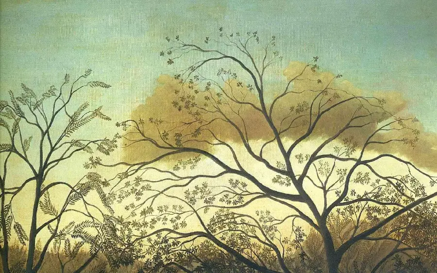 The most beautiful painting by Henri Rousseau called the meeting place in high quality