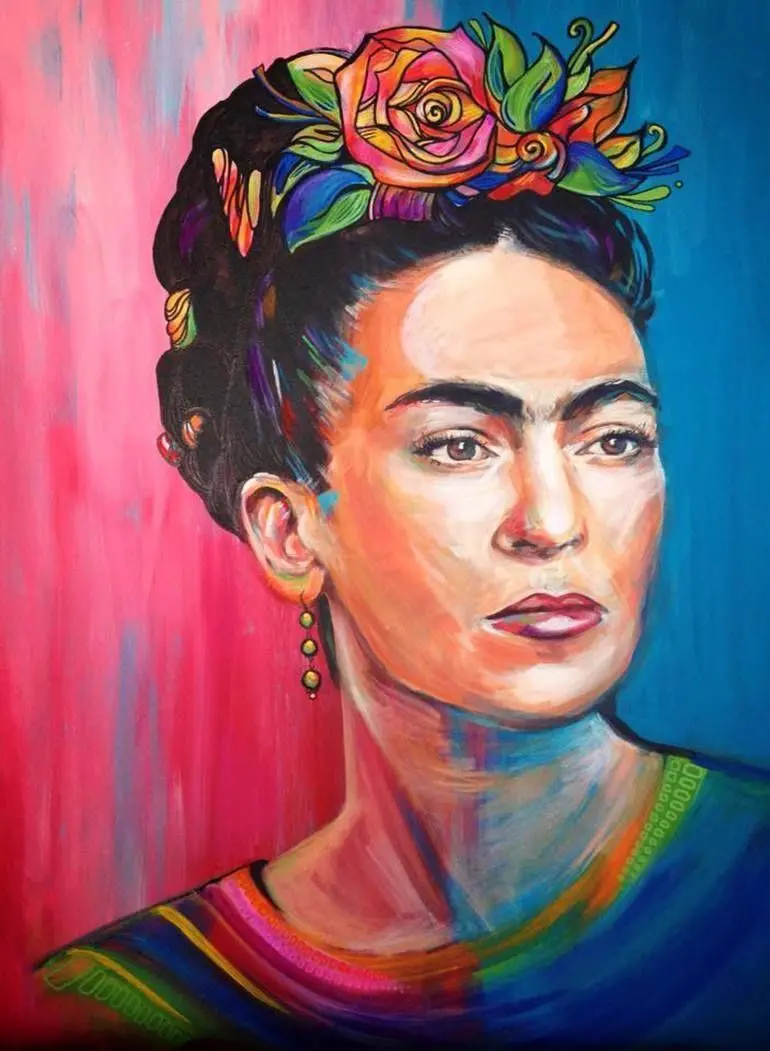 Painting Frida Kahlo Acrylic Portrait Mexican Style Frida Kahlo Art