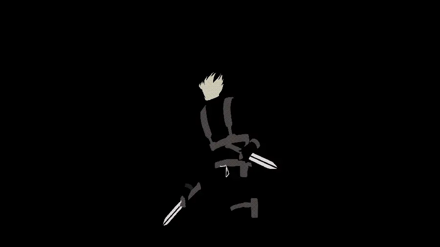 Minimalist style animation character stock on a black background