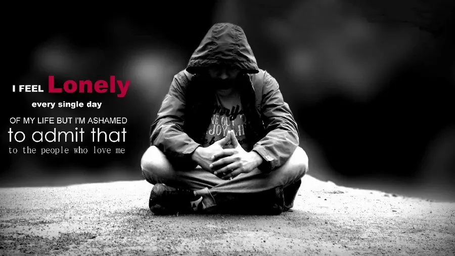 Sad profile picture with attractive lonely text