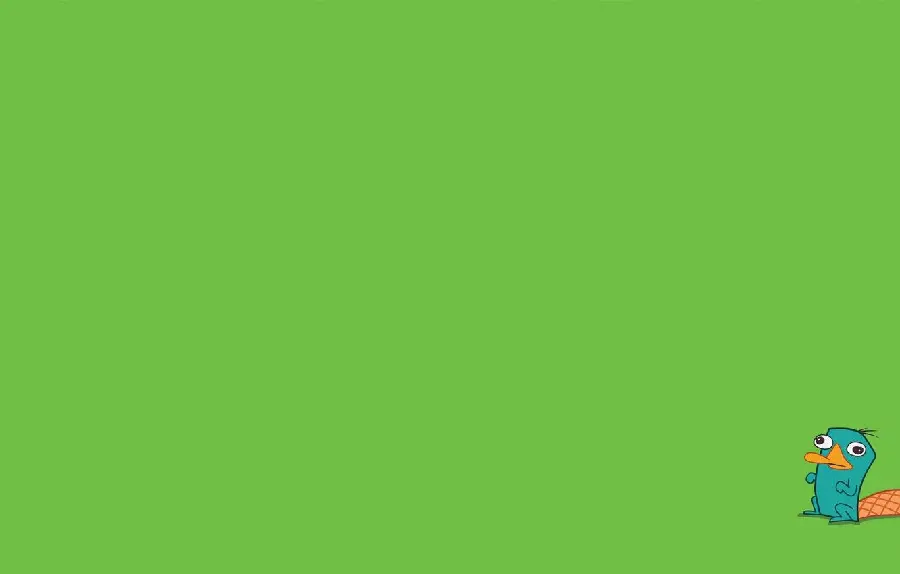 Minimalist style platypus background on green background