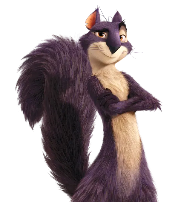 Download PNG image of a tough and clever squirrel in the animation Ice Age 
