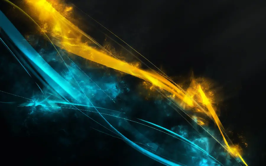 Stylish and special HD wallpaper abstract yellow and blue colored smoke 