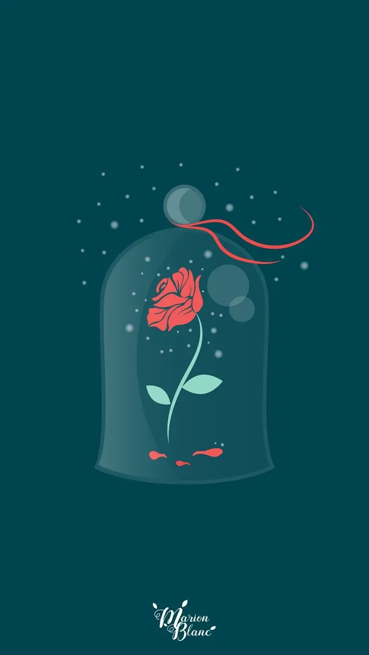 Background photo of a rose in a glass jar by Walt Disney