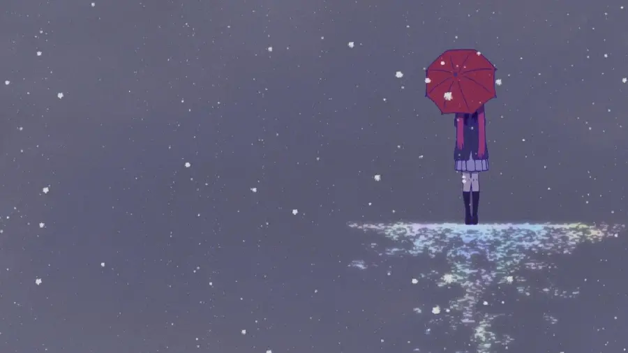 The most special girl profile picture with a snow umbrella design for Telegram and WhatsApp