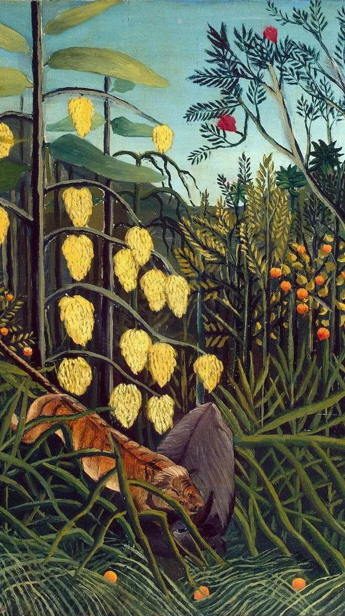 High Quality Stock Photo of Jungle Tiger by Henri Rousseau 