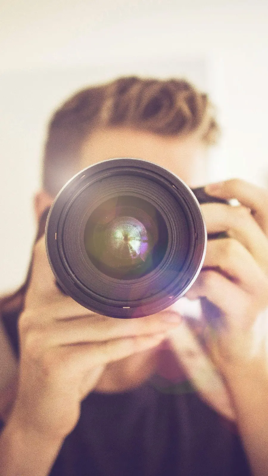 Creative camera image for profile and wallpaper for photographer boys