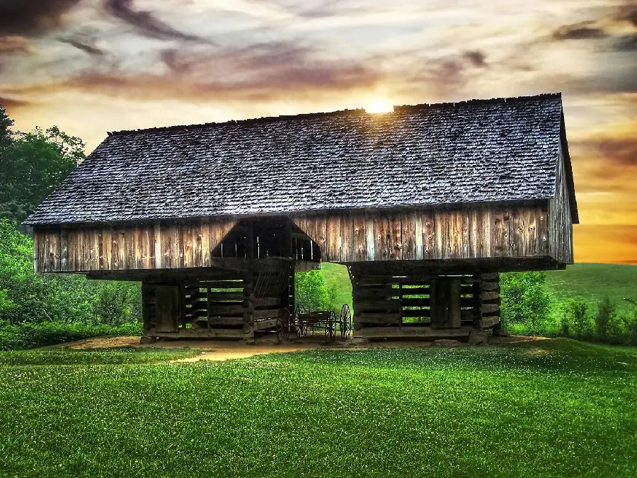 A pure and special background photo of a classic wooden barn