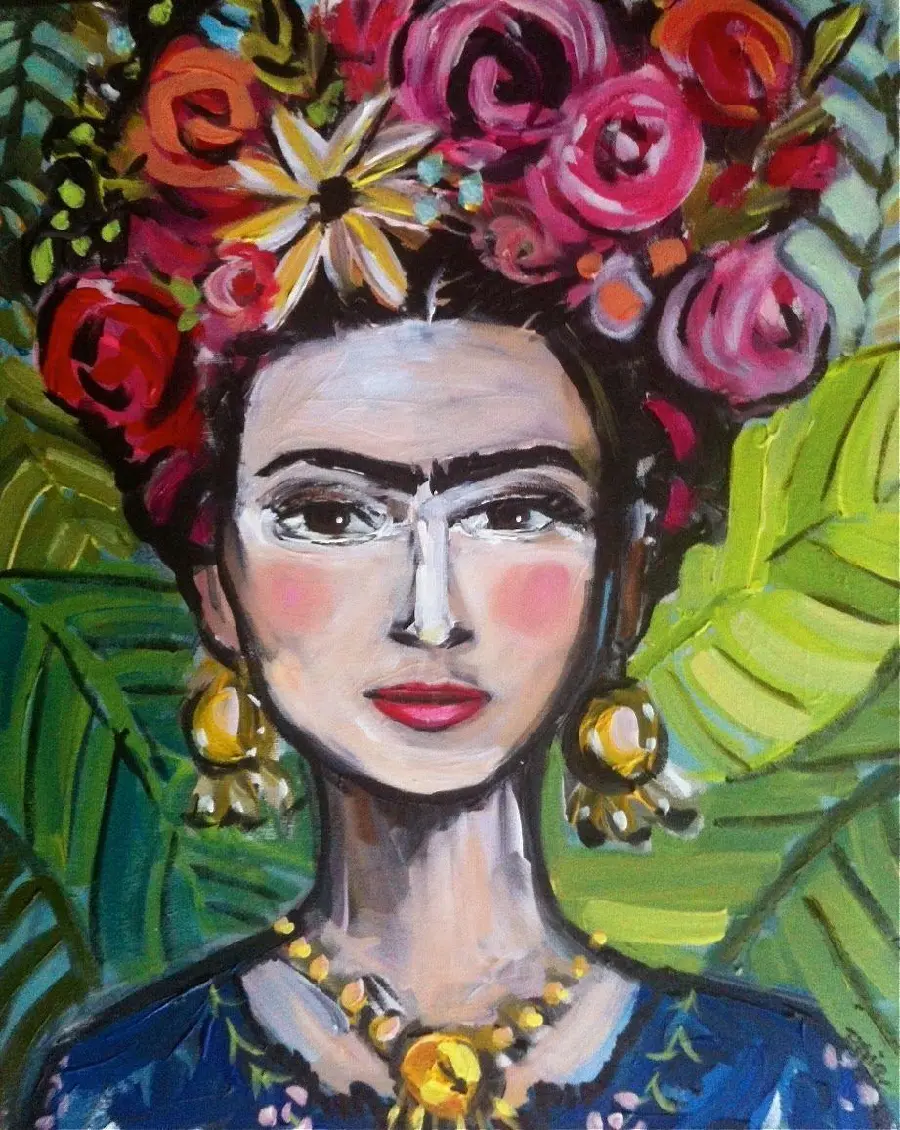 Mi Amiga Frida Doll in Pink Dress Mexican Painter Contemporary Art History