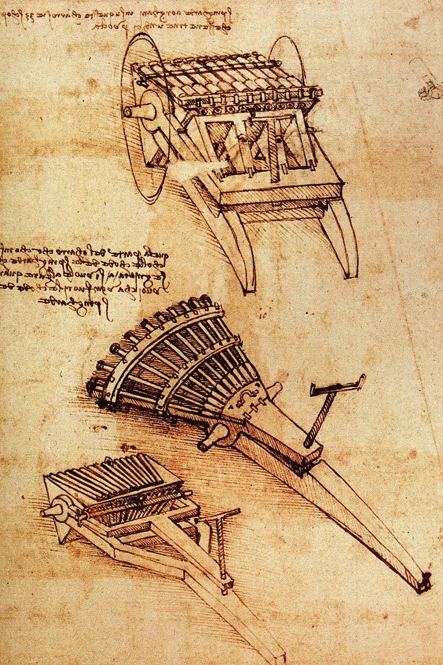 The initial design of the stages of the invention and construction of a mechanized robot by Leonardo da Vinci