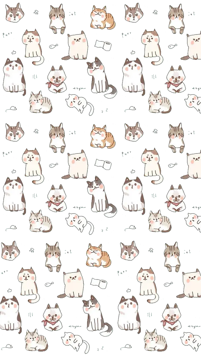 Download PNG images of various cat drawings with different designs 