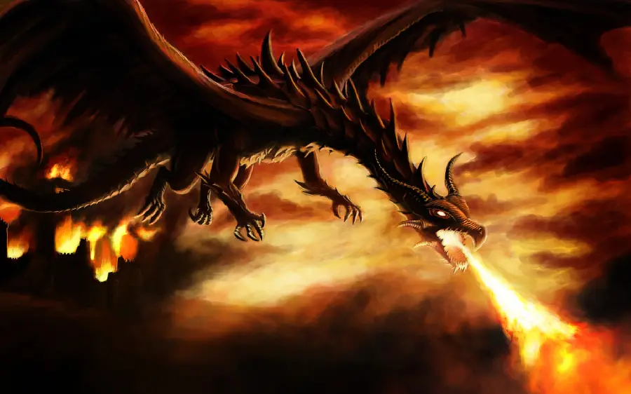The scariest black fiery dragon photo for profile and wallpaper