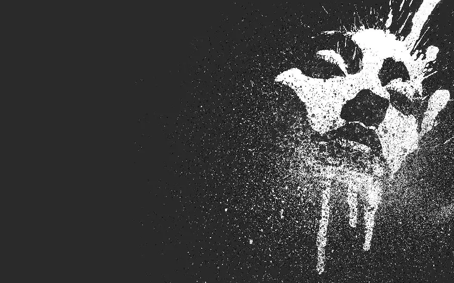 Modern abstract art portrait image on black background 