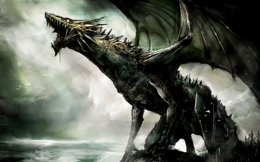 The latest high-quality black dragon background design