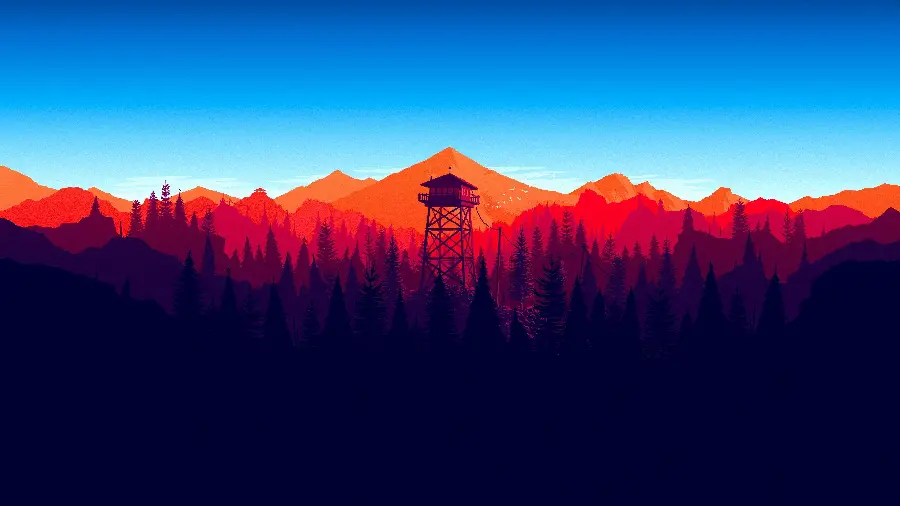 Minimalist Nature Guard Tower Background Stock