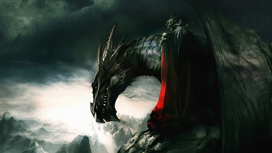 Scary and dark photo of a black and black dragon with full HD quality 