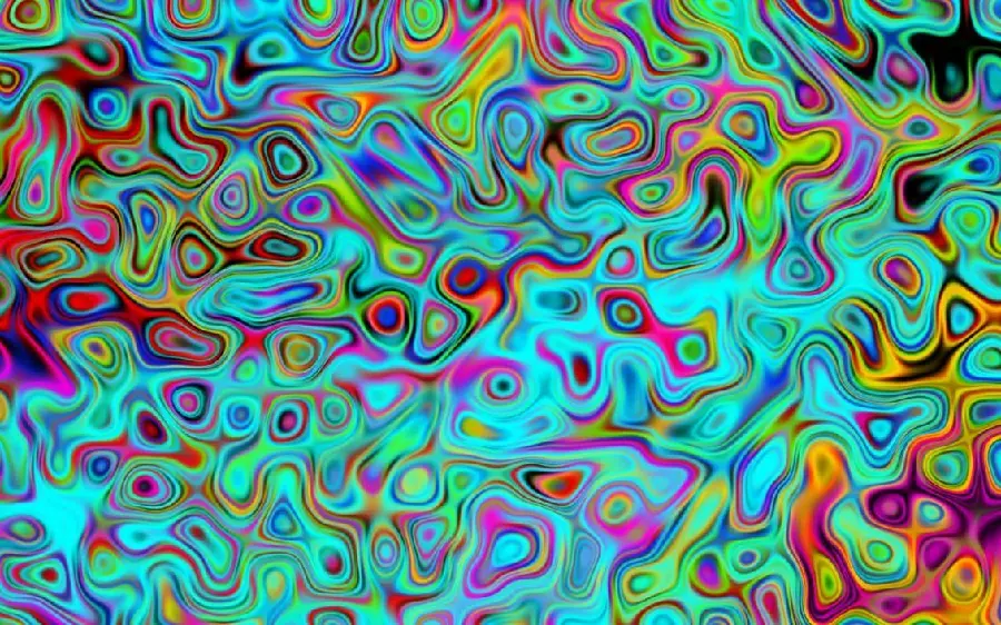 Colorful and glowing liquid stock photo of a lava lamp